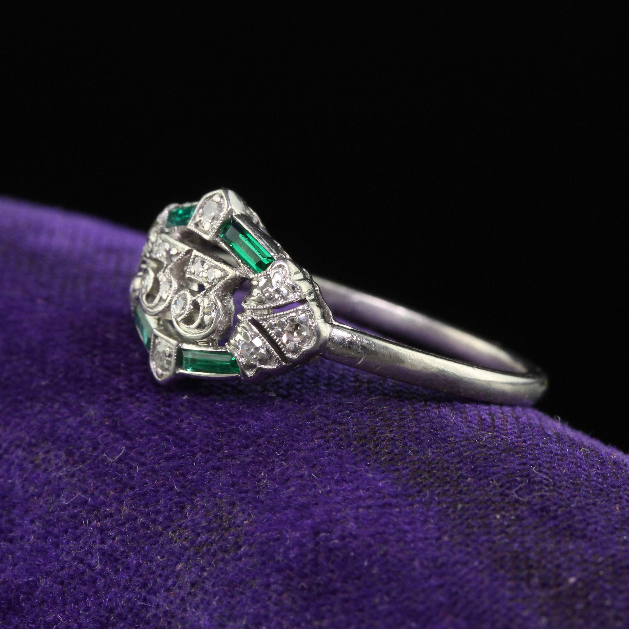 Vintage Art Deco Platinum Single Cut Diamond Circa 
