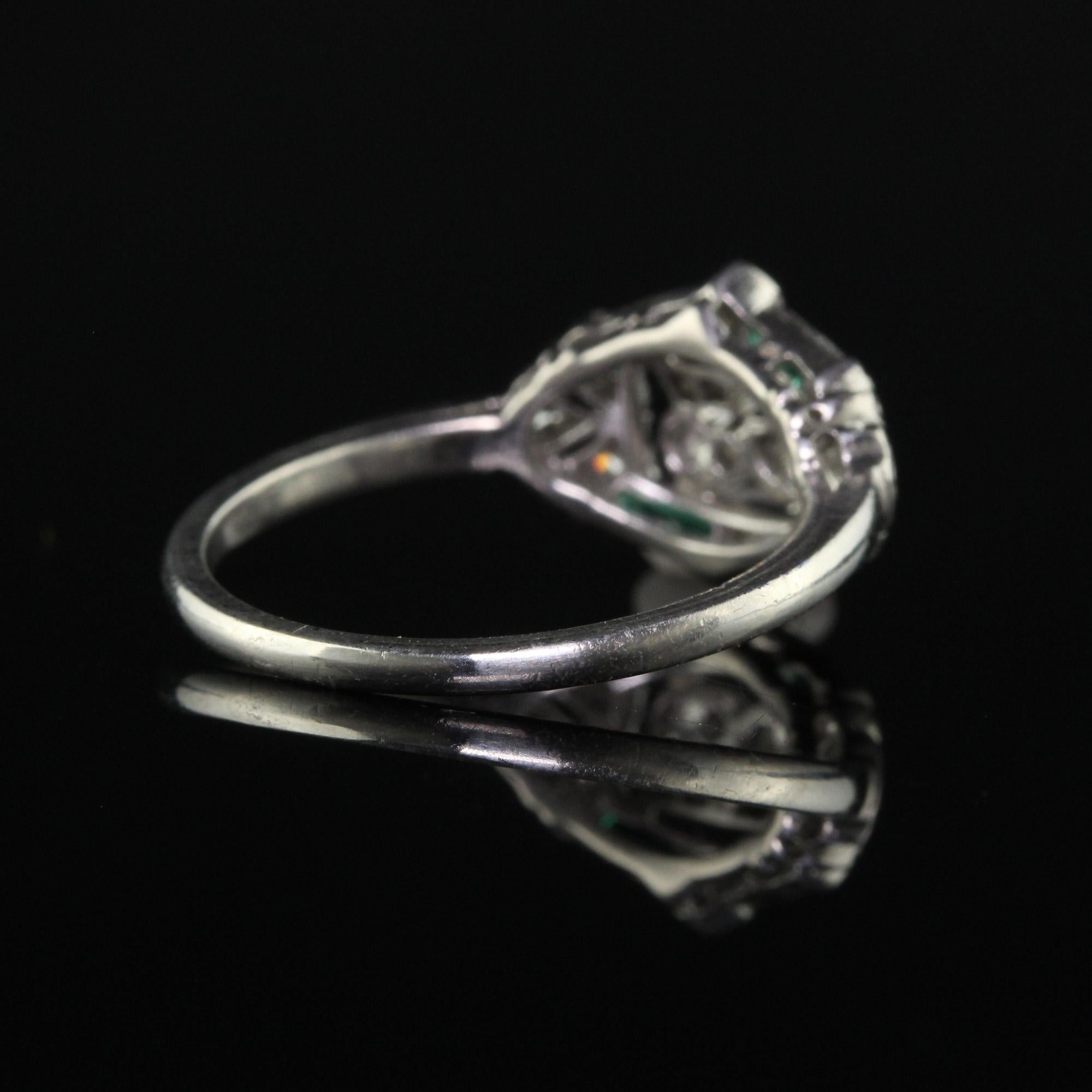 Vintage Art Deco Platinum Single Cut Diamond Circa 