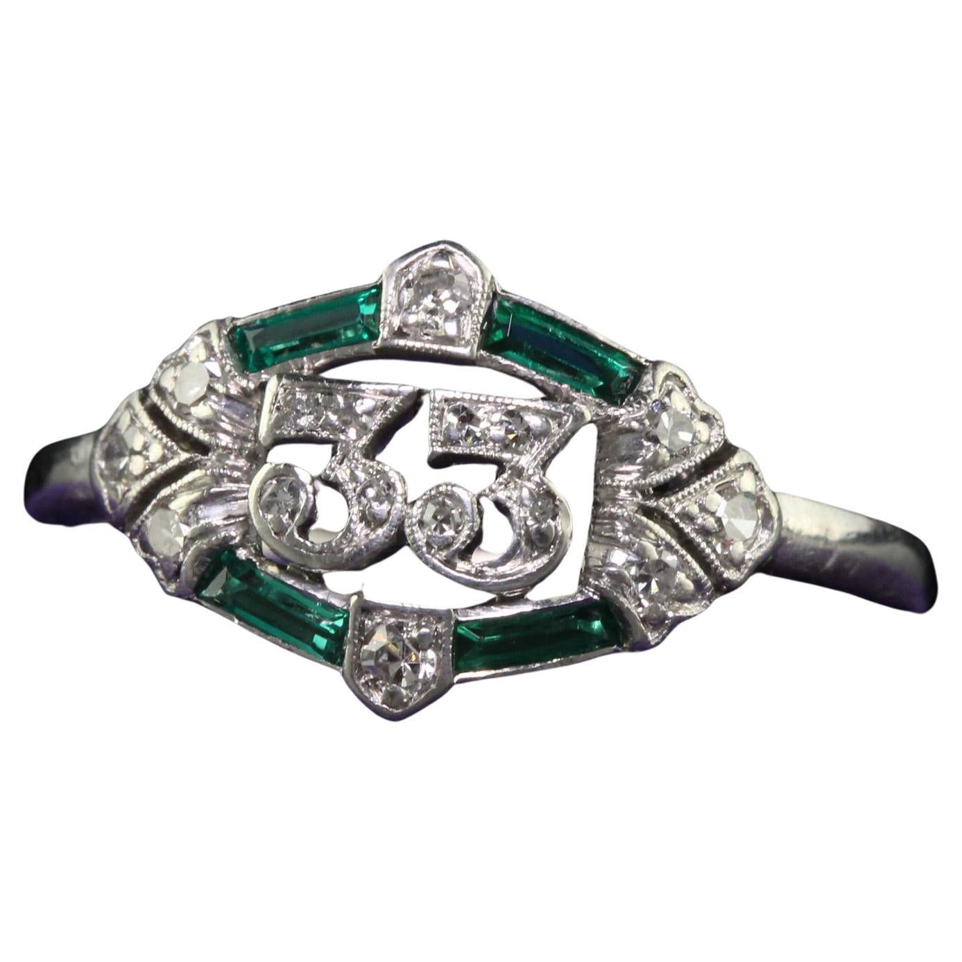 Vintage Art Deco Platinum Single Cut Diamond Circa "33" Ring