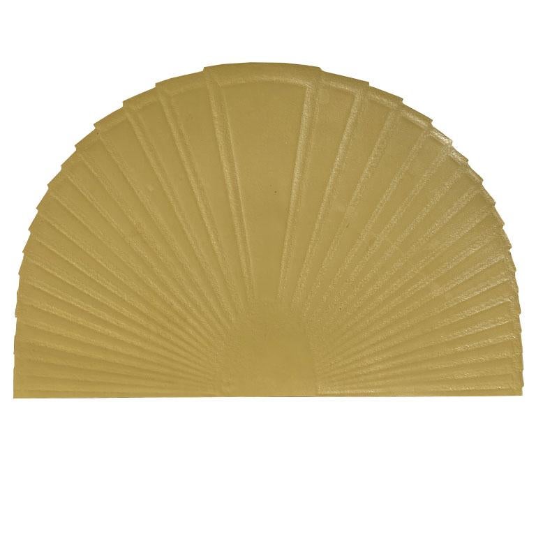 American Vintage Art Deco Post Modern Gold Fan Placemats - Set of 4 For Sale