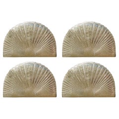 Used Art Deco Post Modern Gold Fan Placemats - Set of 4