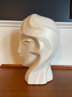 Busto in ceramica vintage in stile Art Déco e postmoderno della Harris Potteries, anni '80