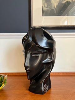 Vintage Art Deco Postmodern Pottery Bust by Harris Potteries, 1980's