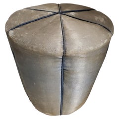 Pouf Art Deco vintage rivestito in tessuto originale - Jindrich Halabala