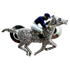 Vintage Art Deco Racehorse & Jockey Brooch