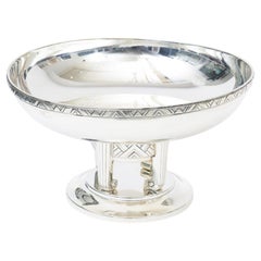 Vintage Art Decó Raro cuenco con pedestal de chapa de plata de Apolo con galón Vintage Art Decó Raro cuenco con pedestal de chapa de plata de Apolo con galón