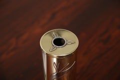 Vintage Art Deco Revival Brass Cylindrical Vase by Dara International, 1980s