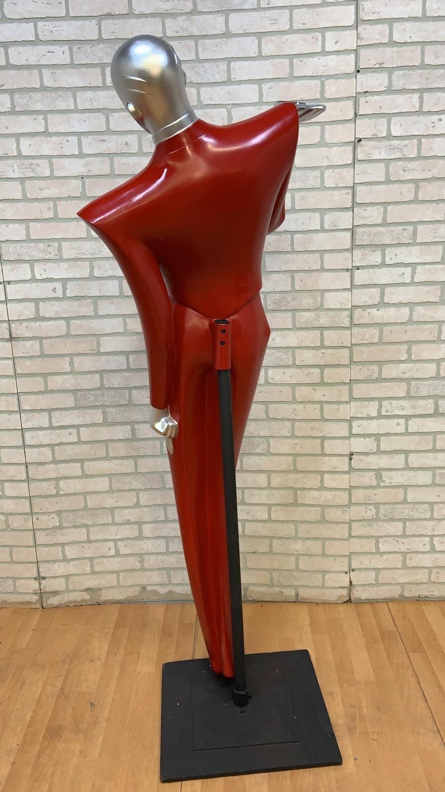 Vintage Art Deco Revival Chrome & Resin LeGarcon Mannequin by Lindsey Balkweill In Good Condition For Sale In Chicago, IL