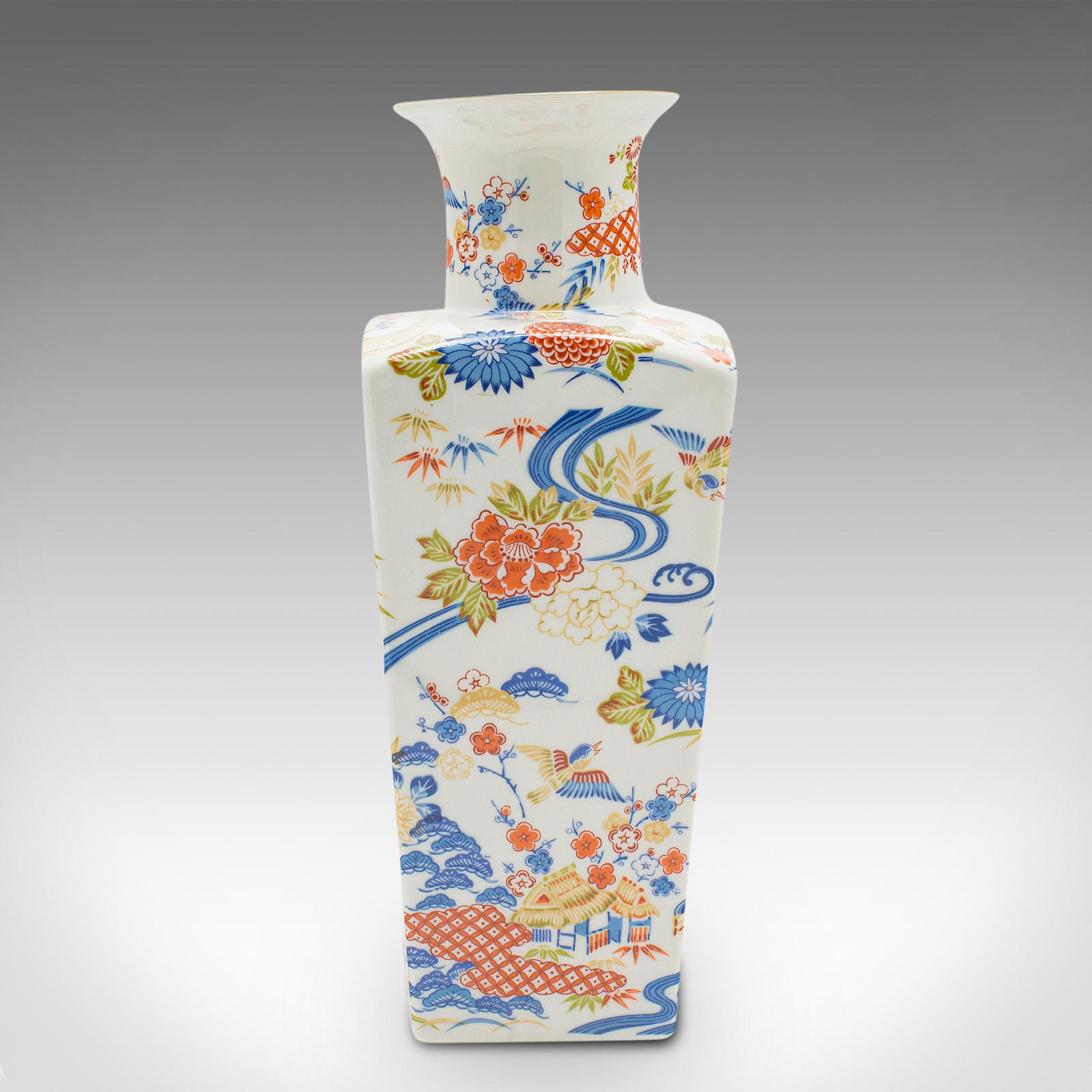Chinese Export Vintage Art Deco Revival Vase, Chinese, Ceramic, Flower Pot, Late 20th Century For Sale