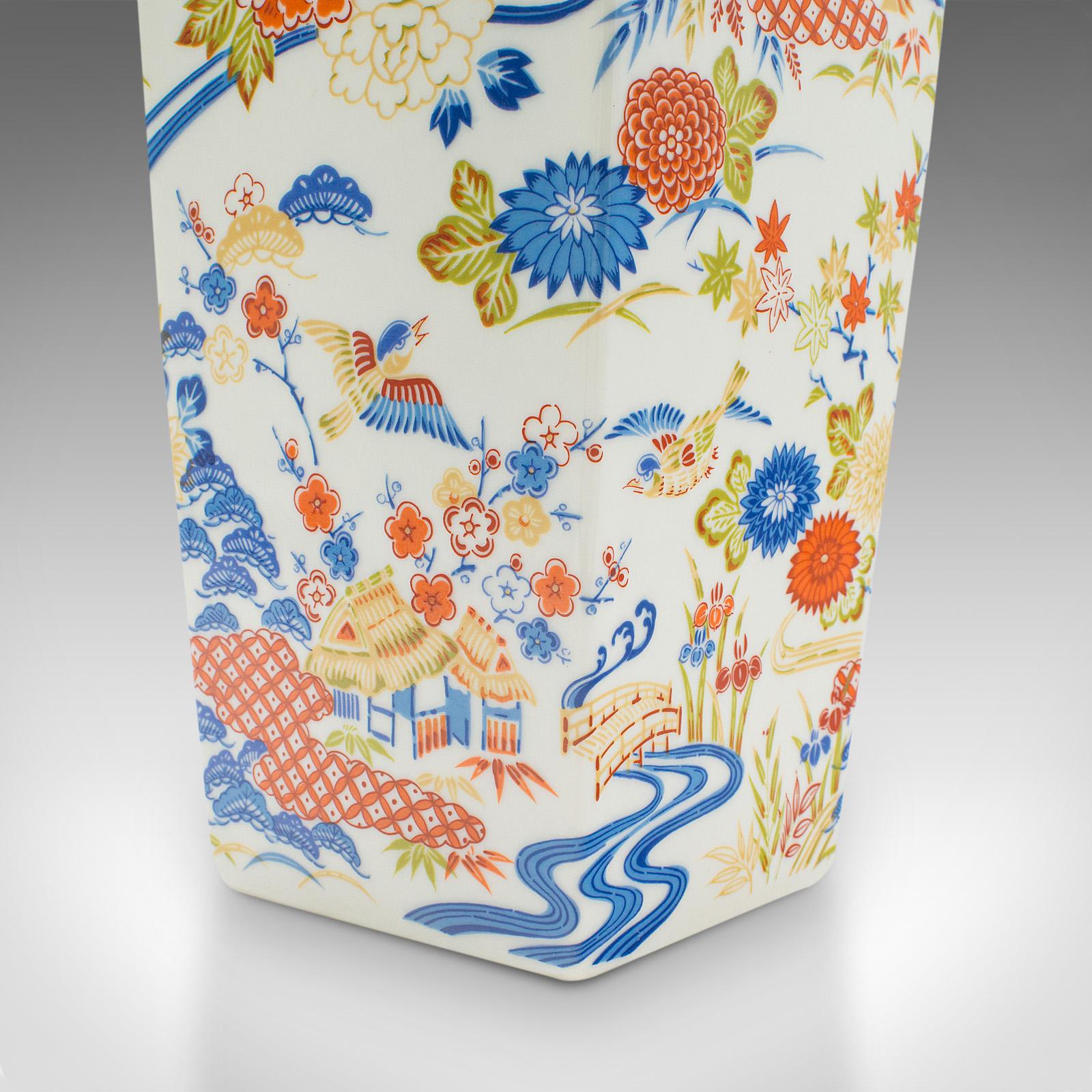 Vintage Art Deco Revival Vase, Chinese, Ceramic, Flower Pot, Late 20th Century For Sale 4