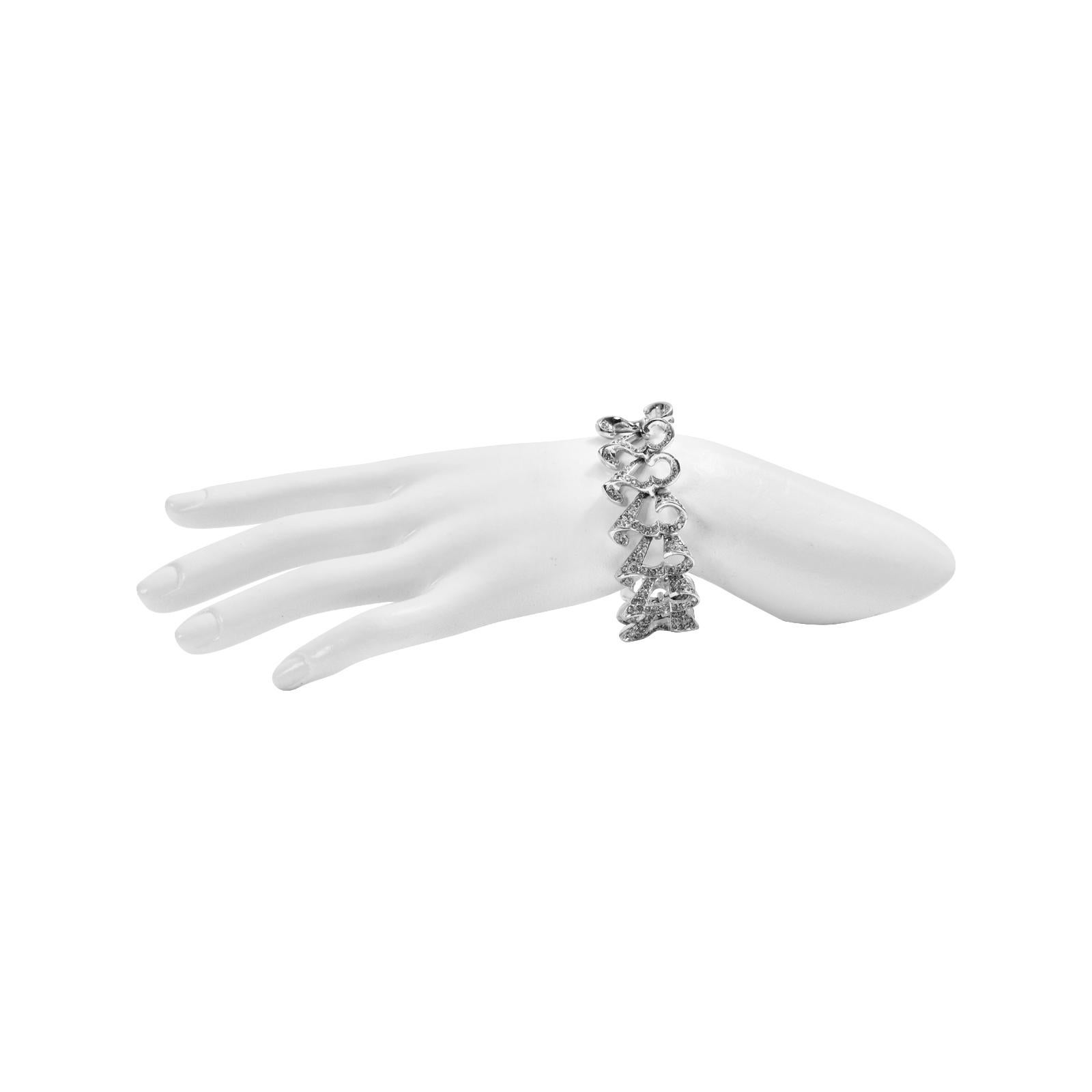 Vintage Art Deco Diamante Bracelet, circa 1960s In Good Condition For Sale In New York, NY