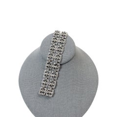 Vintage Art Deco Rhinestone Double Row Bracelet, circa 1960s