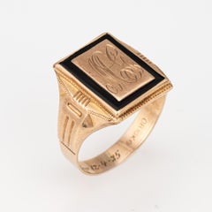 Vintage Art Deco Ring Ostby Barton Square Signet Initials Sz 11 Men's Jewelry