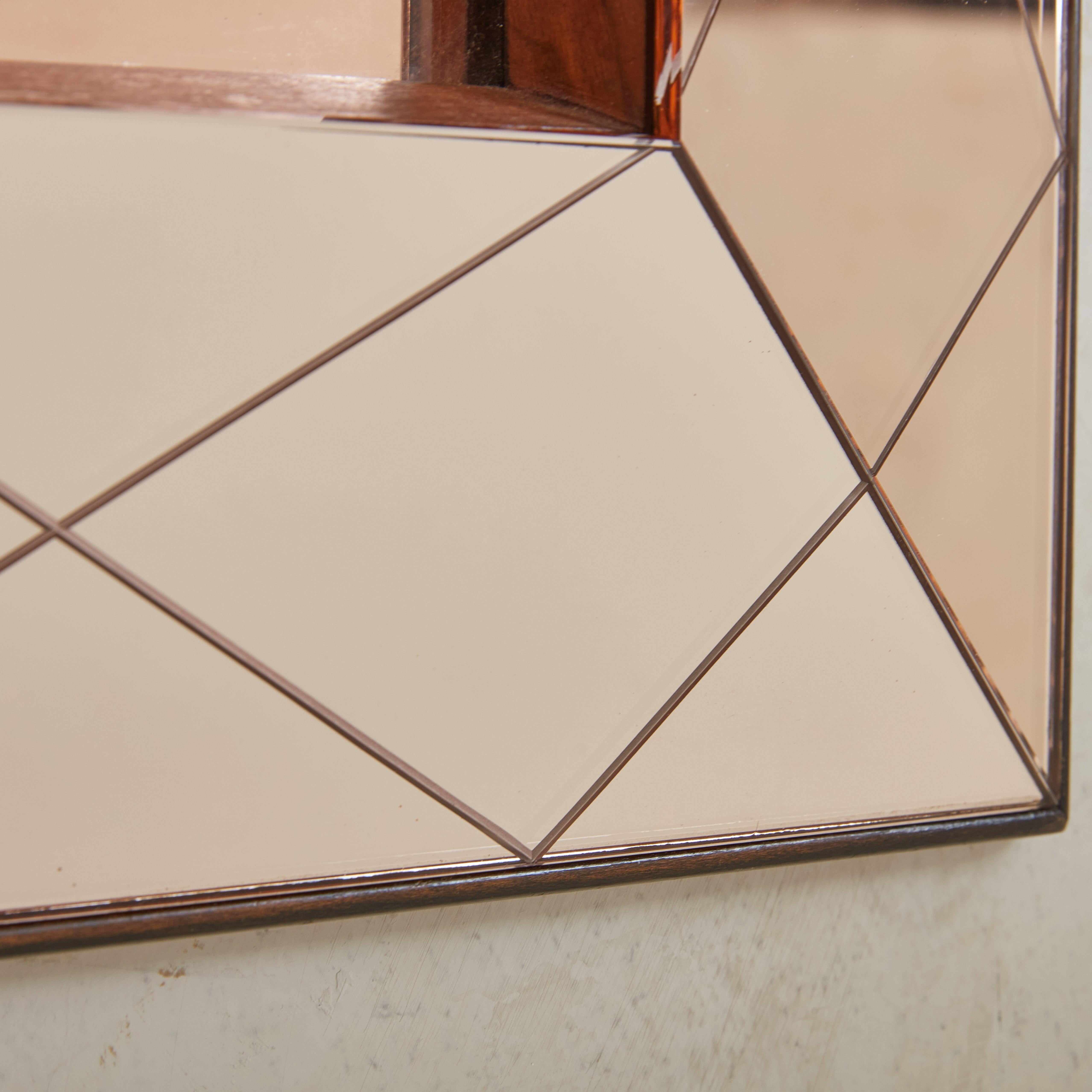Vintage Art Deco Rose Gold Wall Mirror, France 4
