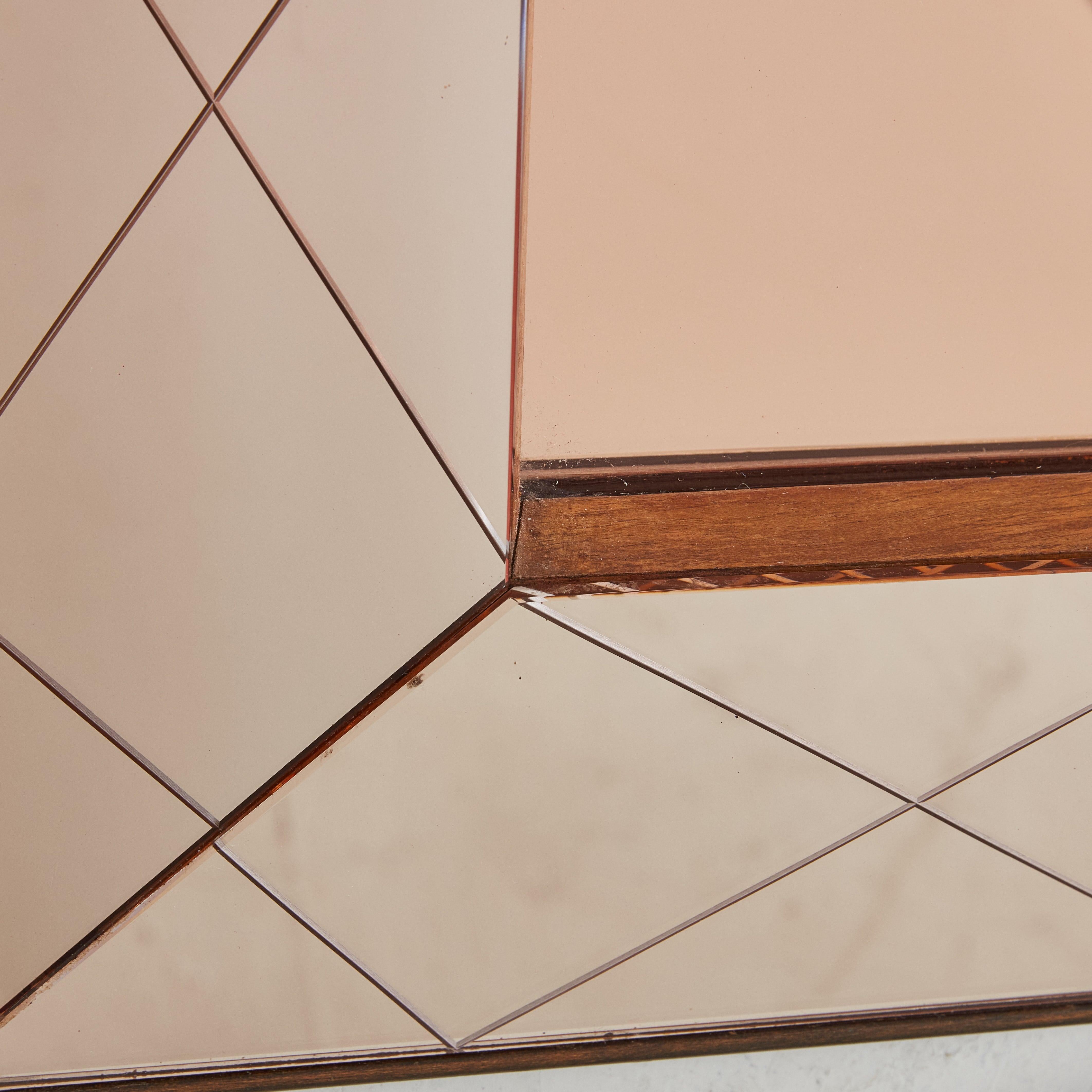 Vintage Art Deco Rose Gold Wall Mirror, France 2