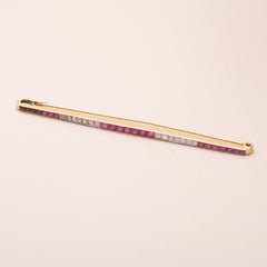 Vintage Art Deco Ruby and Diamond Brooch