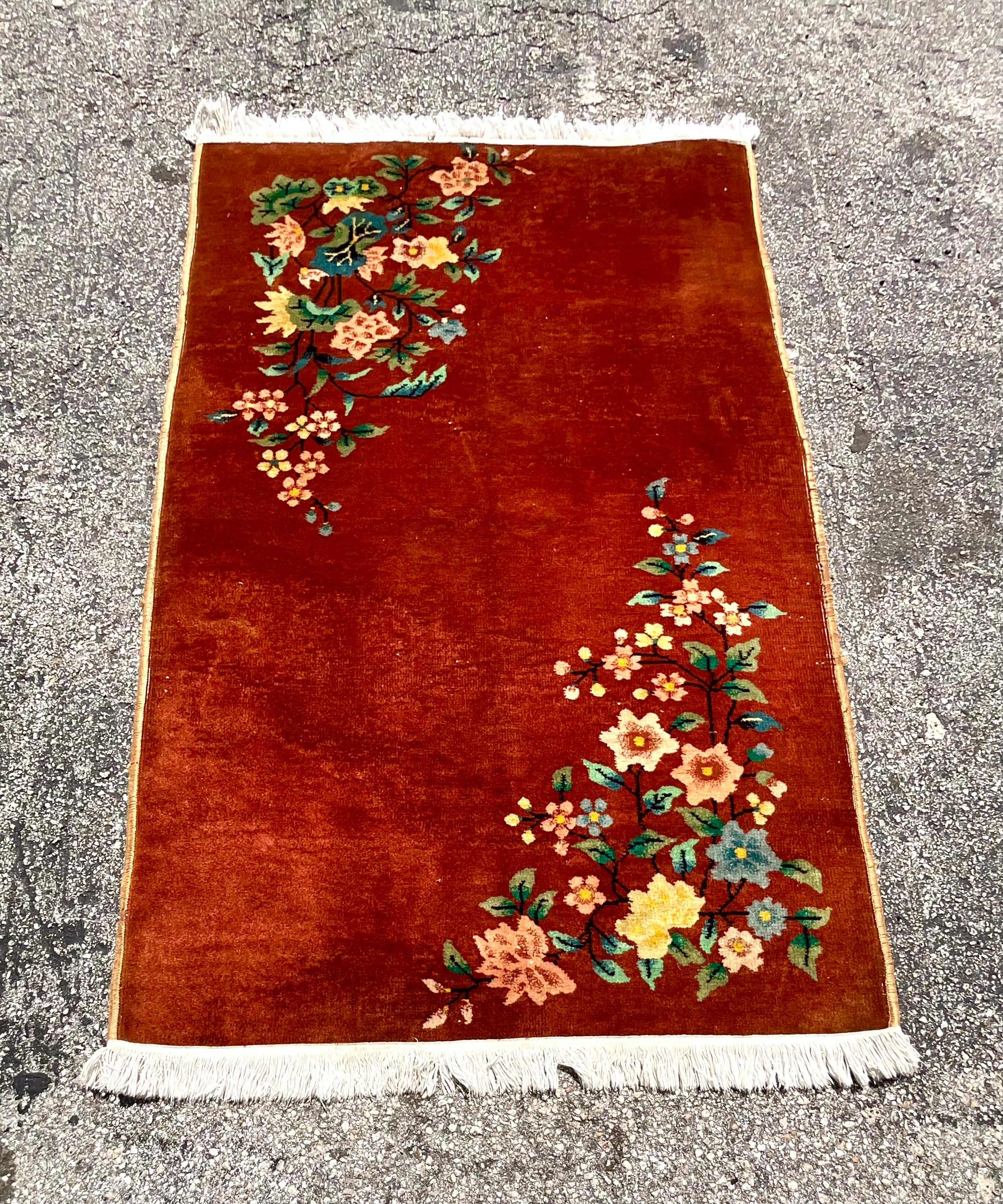 Vintage Art Deco Rug Styled After Chinese Nichols 1