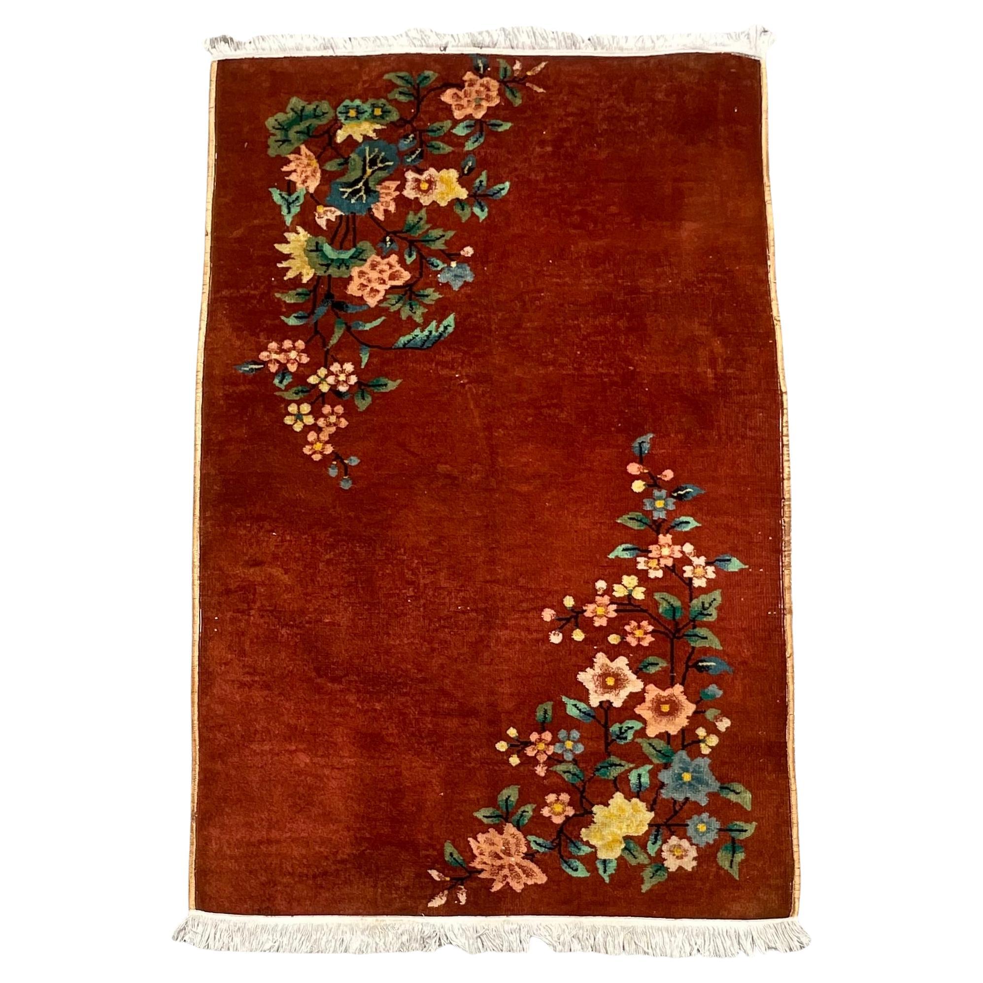 Vintage Art Deco Rug Styled After Chinese Nichols