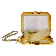 Vintage Art Deco Sapphire and Diamond Ladies Powder Box With Mirror