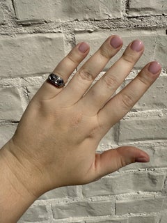 Vintage Art Deco Sapphire & Diamond Filigree Cocktail Ring Belais