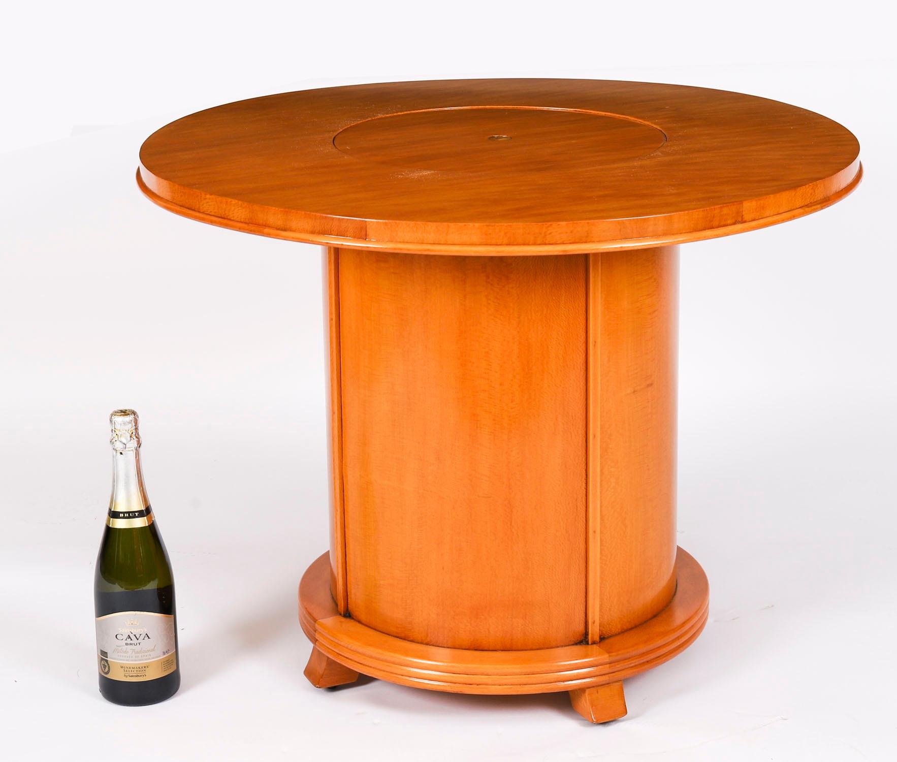 Vintage Art Deco Satin Wood Pop Up Modernist Cocktail Cabinet C1950 For Sale 12