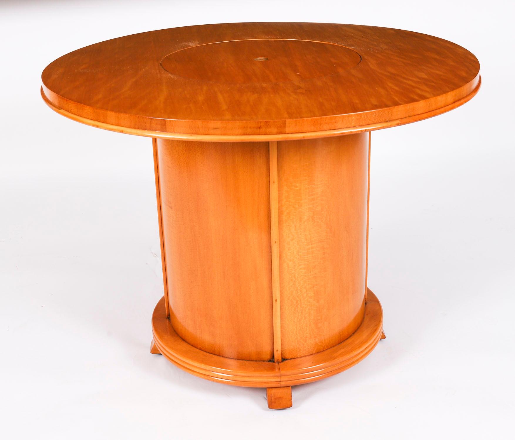 Vintage Art Deco Satin Wood Pop Up Modernist Cocktail Cabinet C1950 For Sale 2