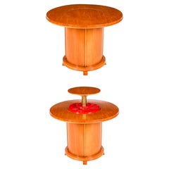 Vintage Art Deco Satin Wood Pop Up Modernist Cocktail Cabinet C1950