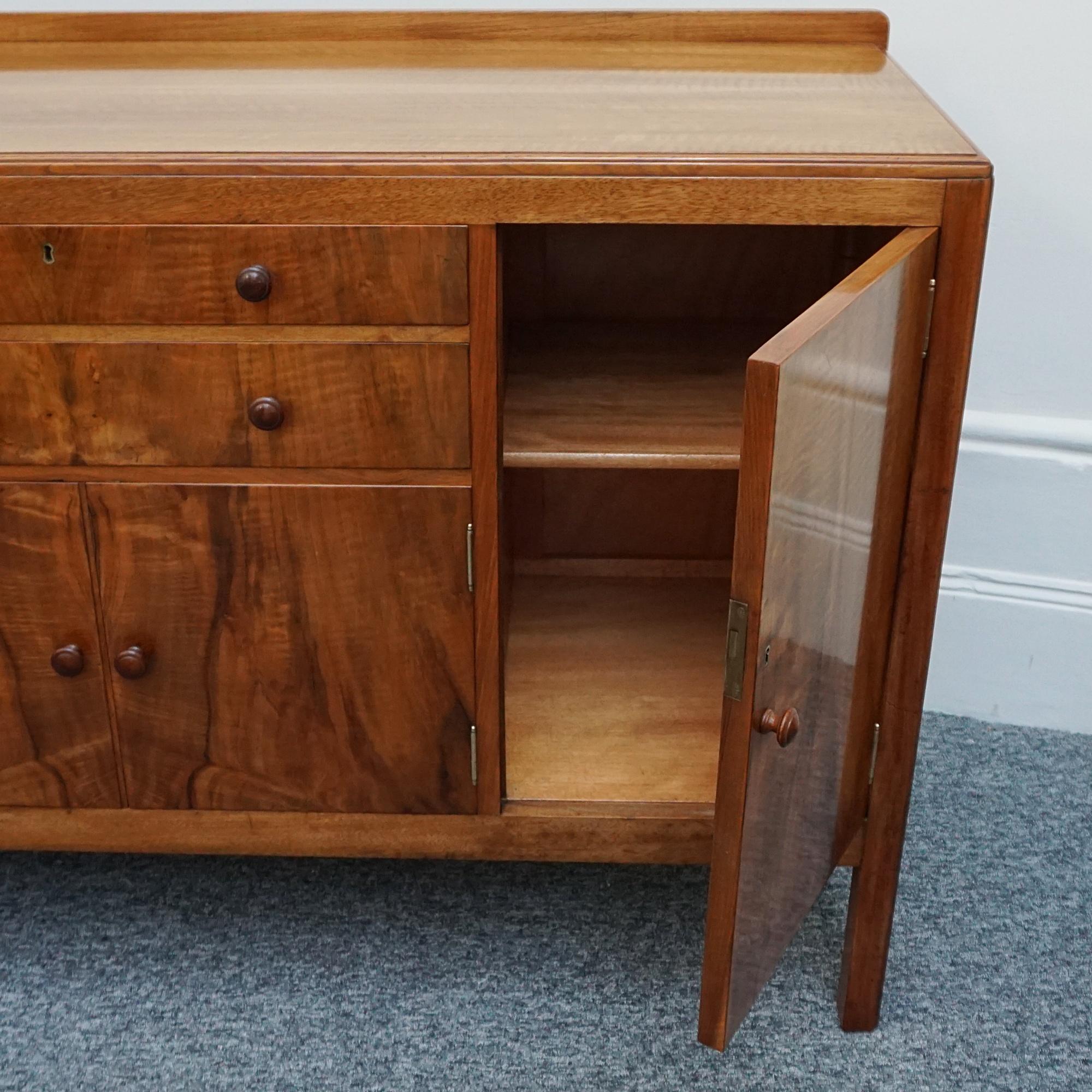 Vintage Art Deco Sideboard by Heal's of London Burr and Figured Walnut For Sale 3
