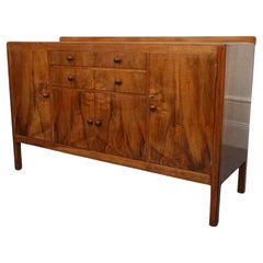 Vintage Art Deco Sideboard by Heal's of London Burr and Figured Walnut