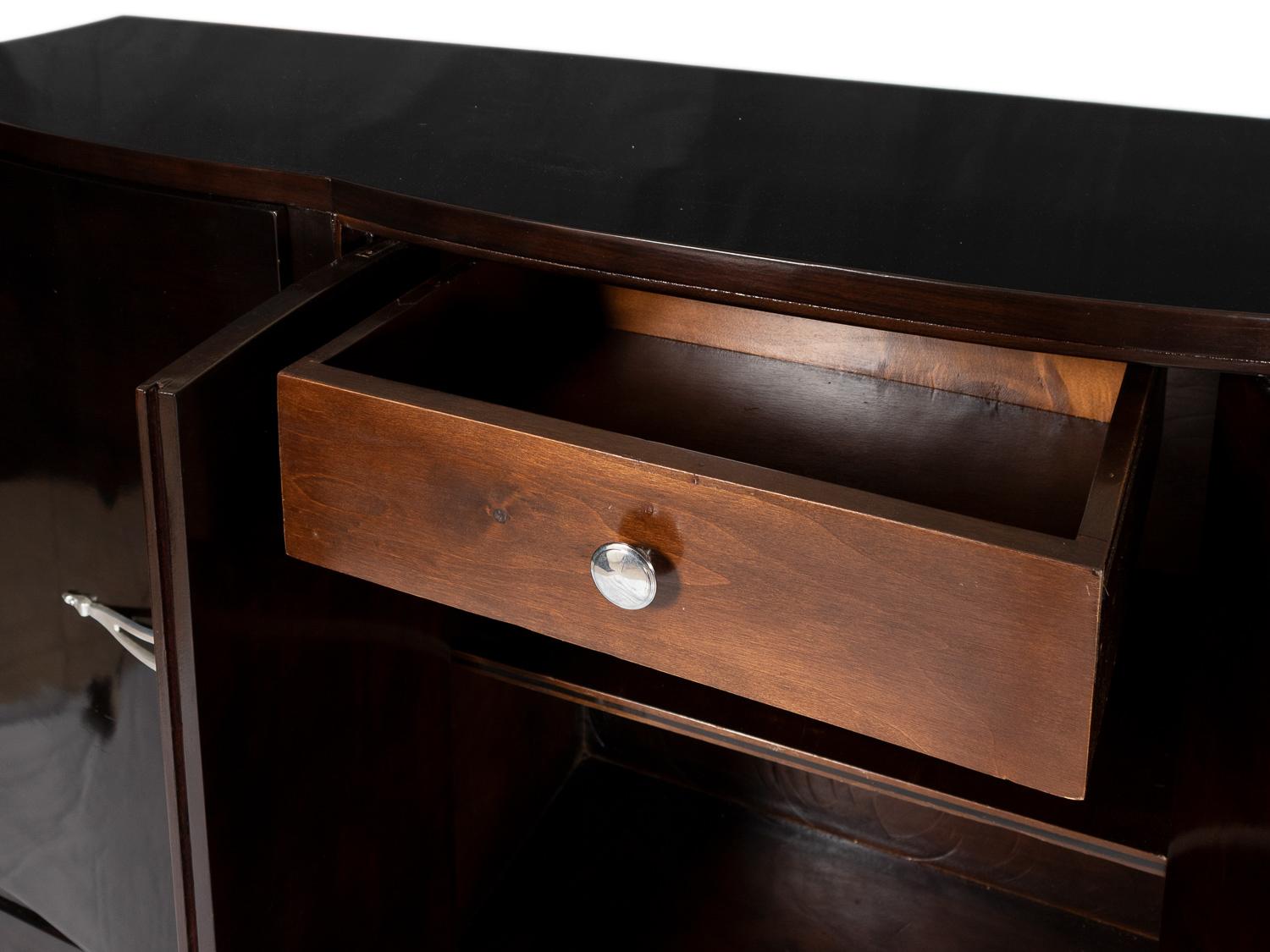 Vintage-Sideboard im Art déco-Stil mit verchromten Akzenten, 1930er Jahre im Angebot 4