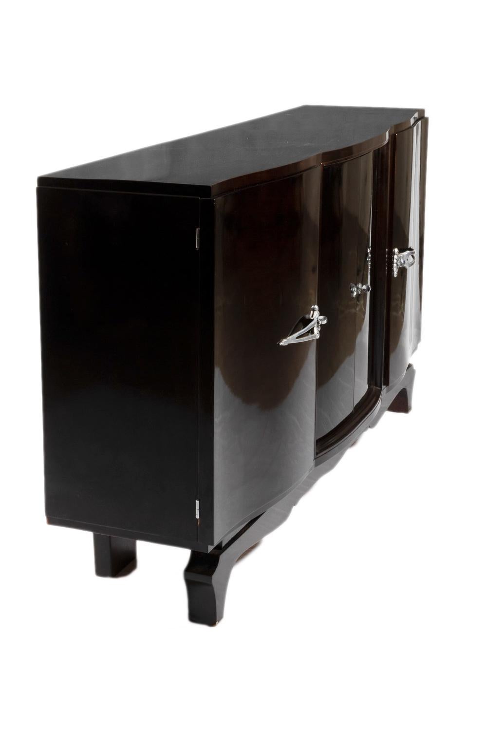 Vintage-Sideboard im Art déco-Stil mit verchromten Akzenten, 1930er Jahre im Angebot 5