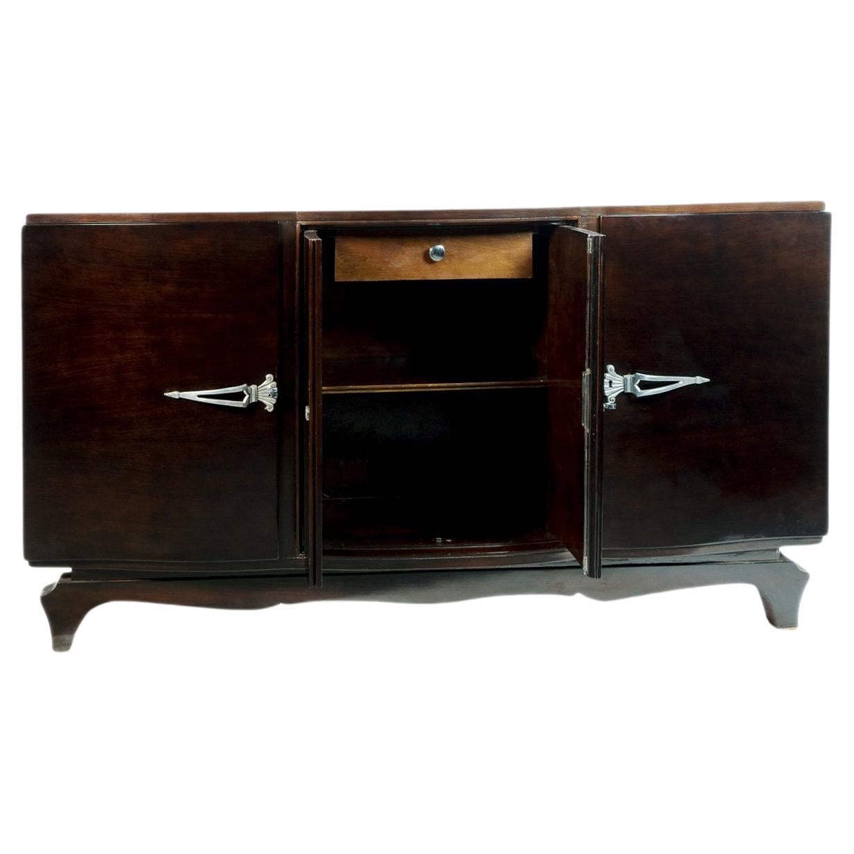 Vintage-Sideboard im Art déco-Stil mit verchromten Akzenten, 1930er Jahre im Angebot