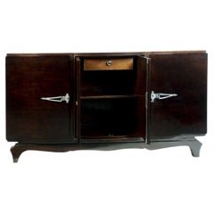 Vintage Art Deco Sideboard with Chromed Accents, 1930s