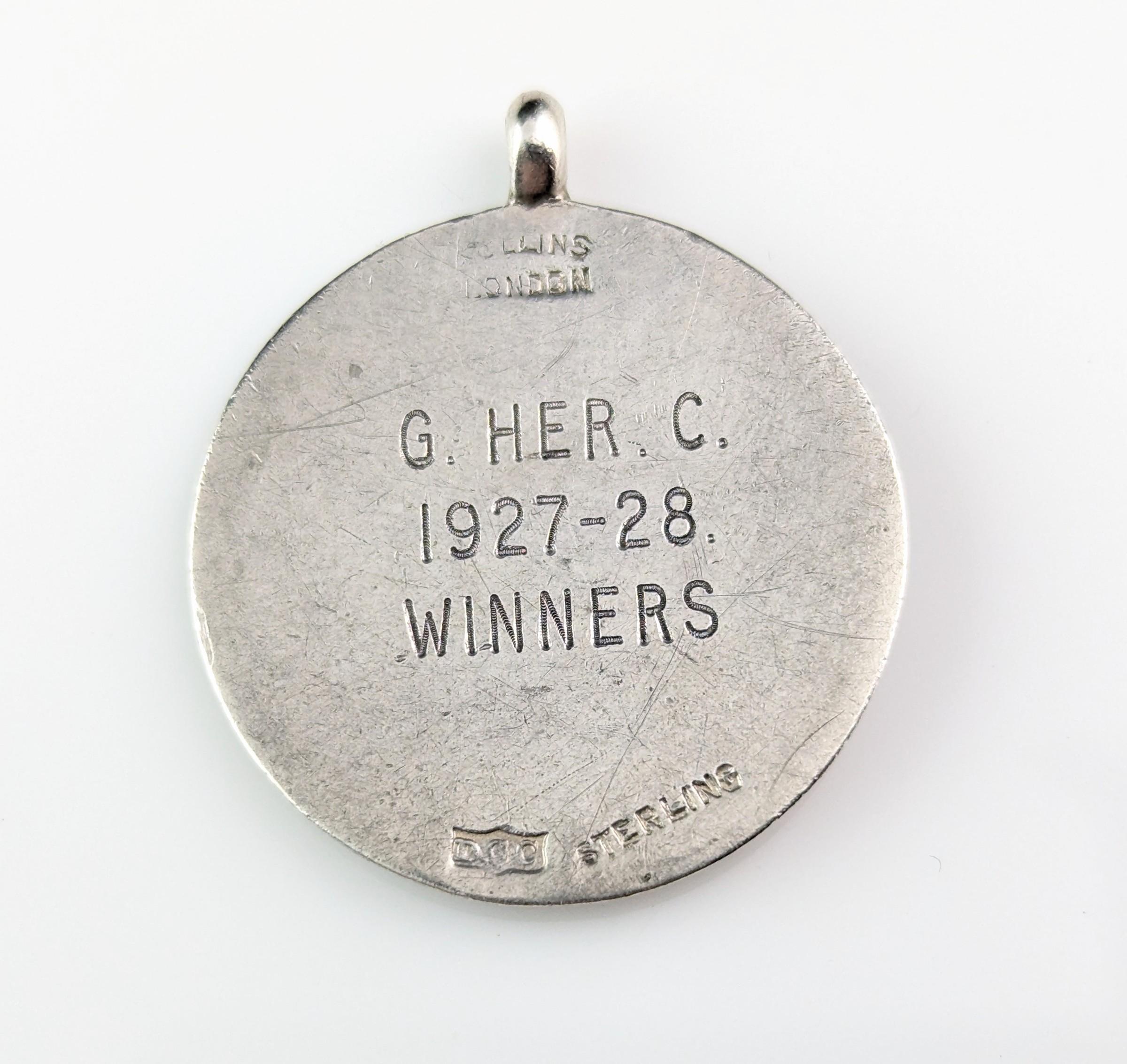 Vintage Art Deco silver and silver gilt football fob pendant  6