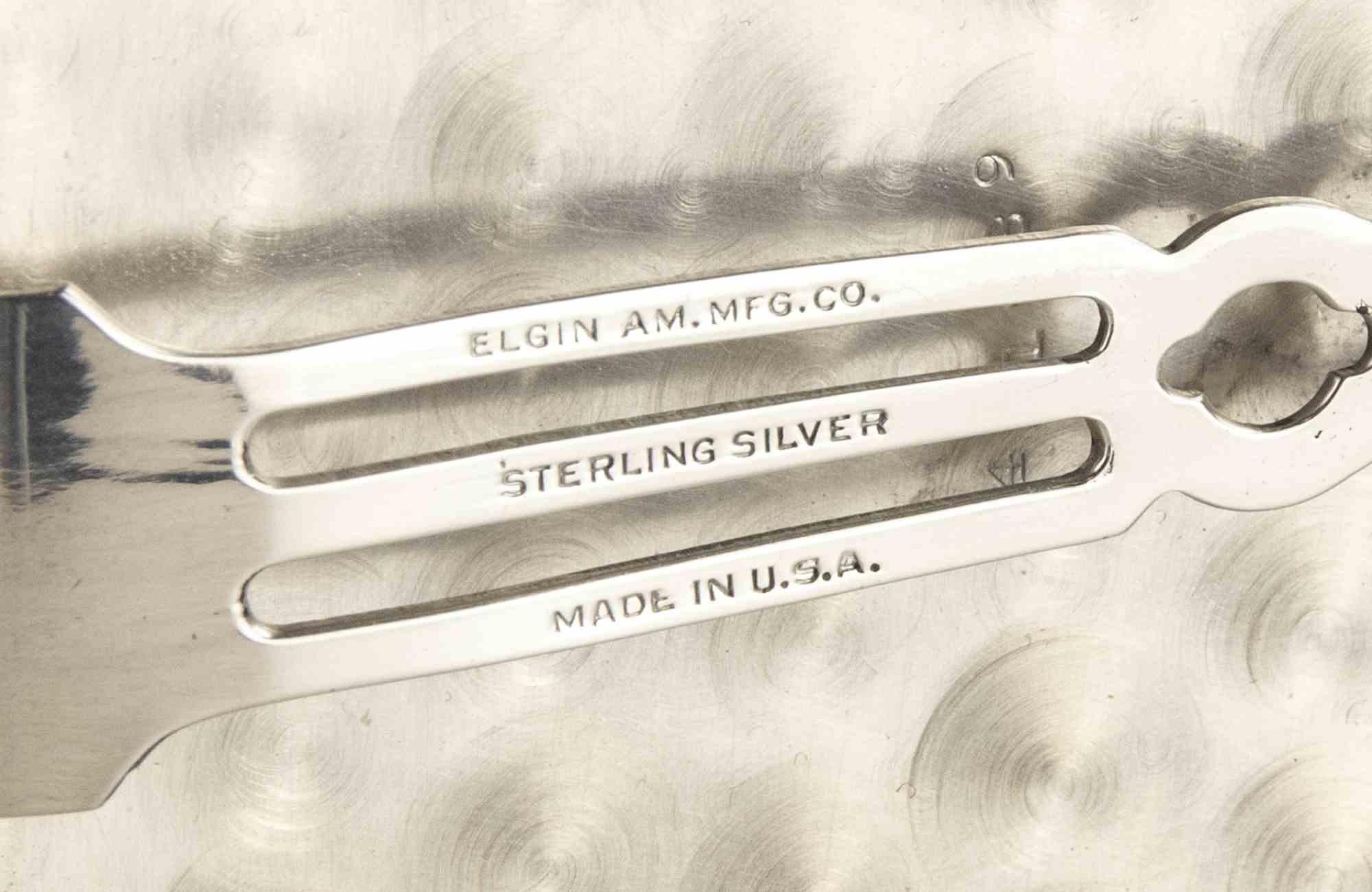 Vintage Art Deco Silver Cigarette Case by Elgin MFG. CO., 1930s im Angebot 1