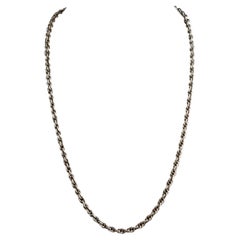 Antique Art Deco Silver Fancy Rope Link Chain Necklace