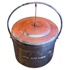 Vintage Art Deco Silver Plate and Glass "Hotel Ritz Paris" Ice Bucket