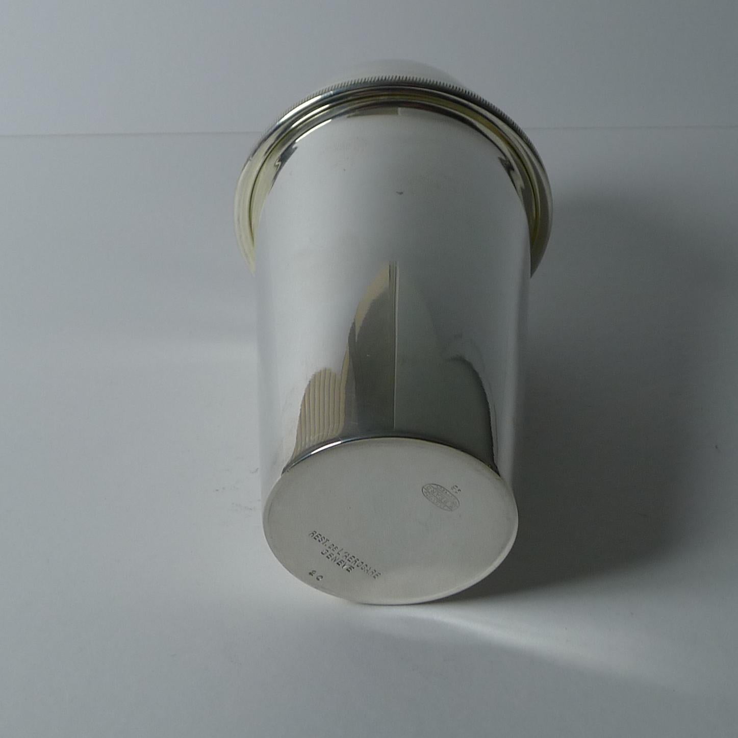Vintage Art Deco Silver Plated Cocktail Shaker - Switzerland c.1930 For Sale 1