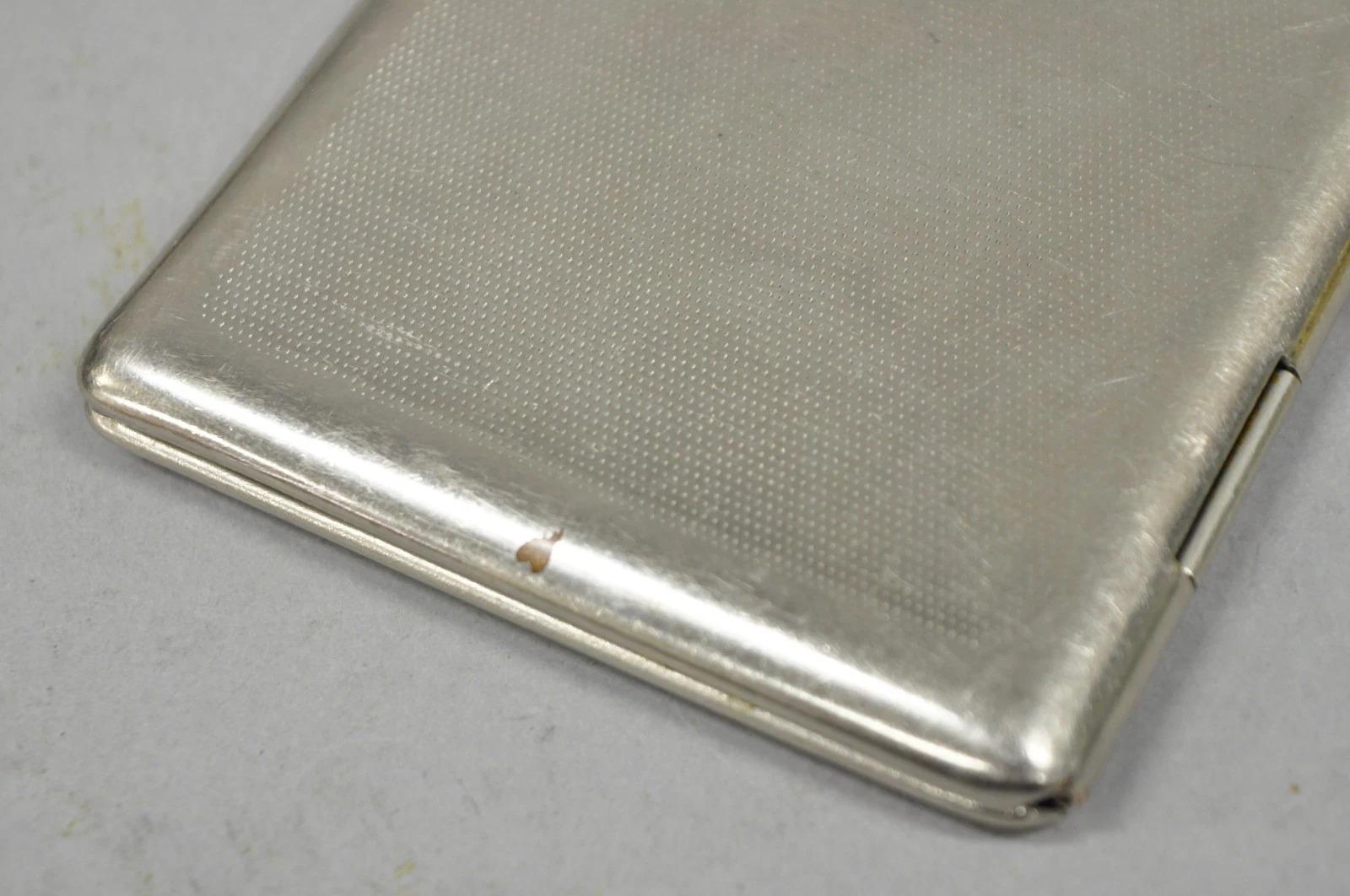 Porta sigarette Eleg d'epoca in stile Art Deco placcato in argento Made in England 3
