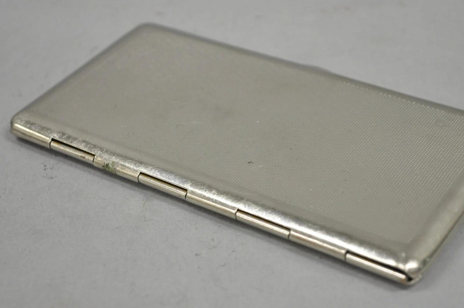 Porta sigarette Eleg d'epoca in stile Art Deco placcato in argento Made in England 4