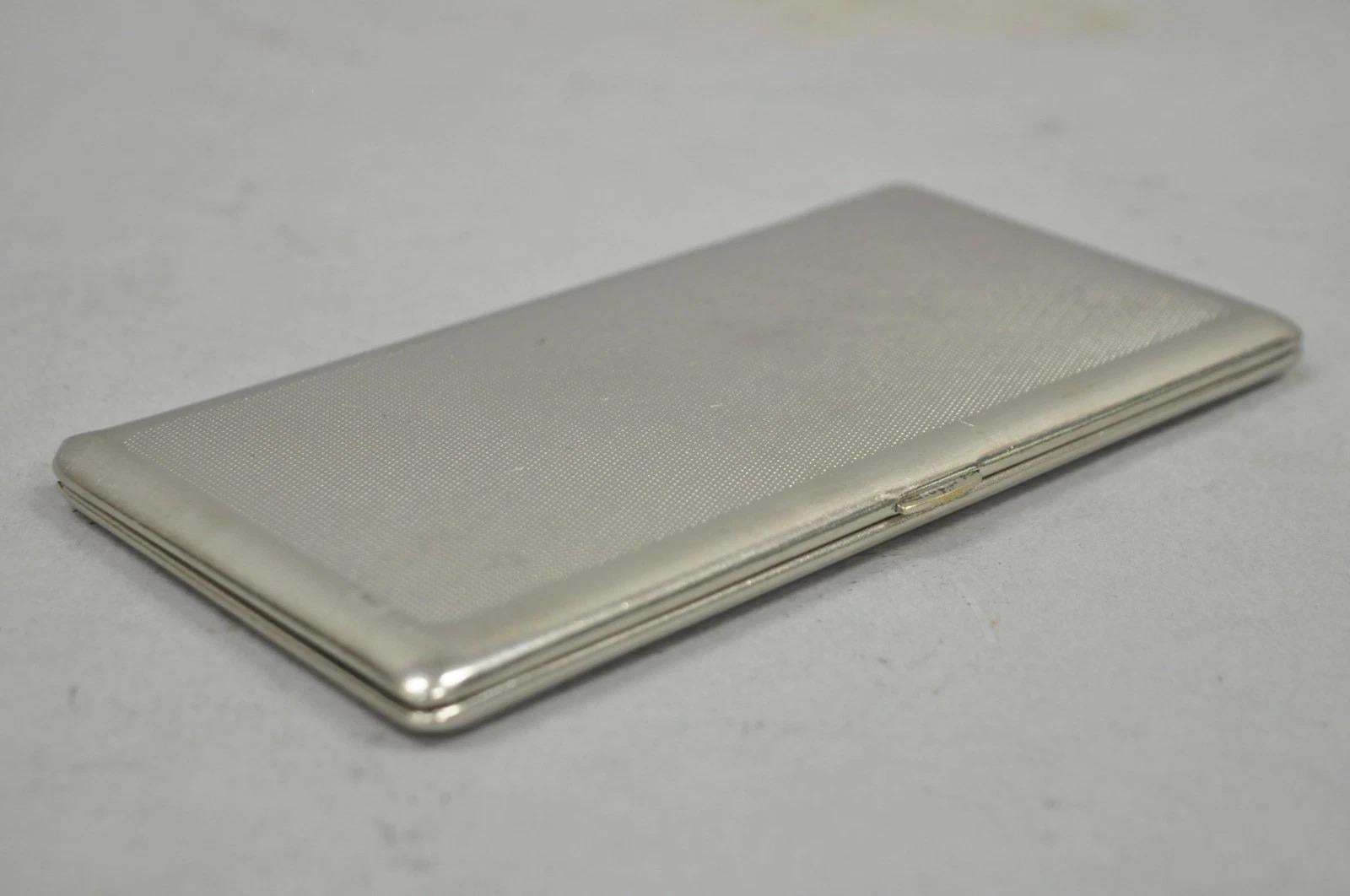 Porta sigarette Eleg d'epoca in stile Art Deco placcato in argento Made in England 5
