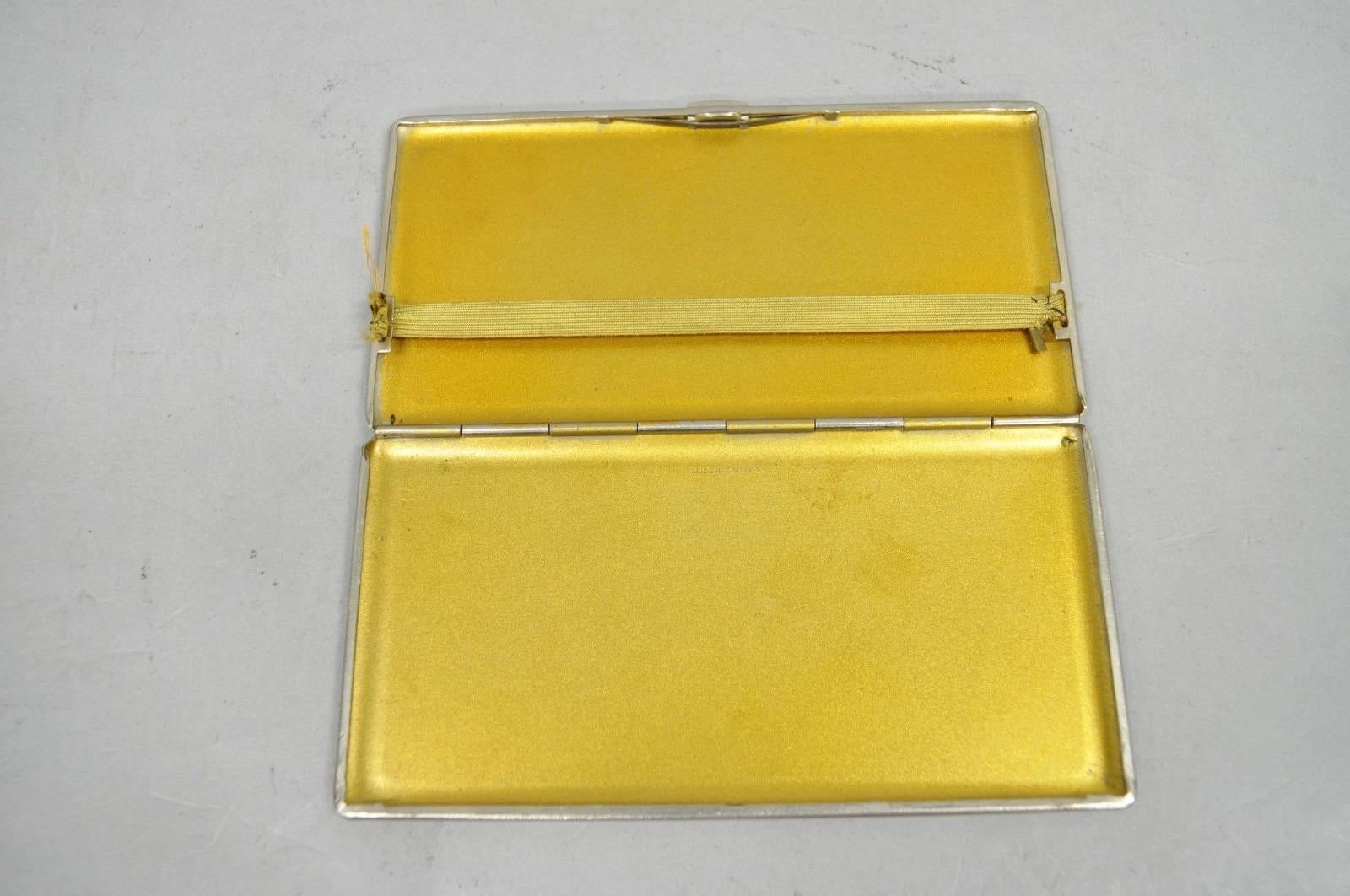 XX secolo Porta sigarette Eleg d'epoca in stile Art Deco placcato in argento Made in England