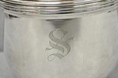 Vintage Art Deco Silver Plated Reticulating Hinge Bar Ice Bucket w/ "S" Monogram