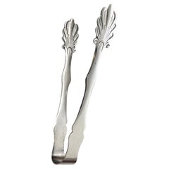 Vintage Art Deco Silverplate Ice Tongs Barware, 1930s