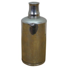 Vintage Art Deco Silverplate Whisky Cocktail Flask Bottle Glass Stopper 8"