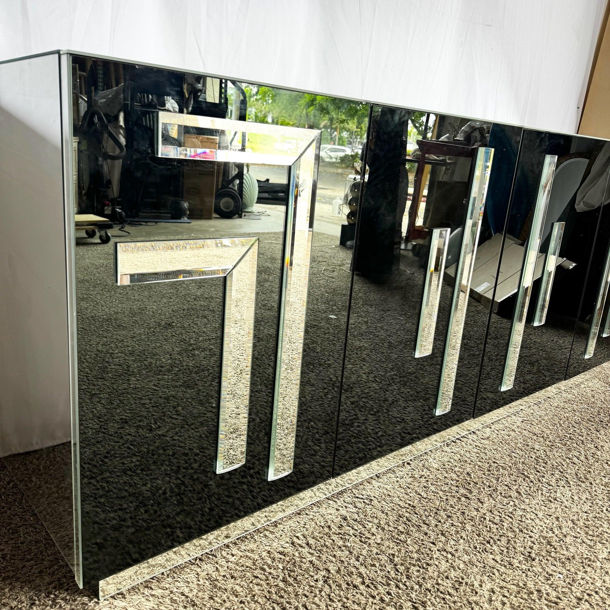 Specchio Credenza d'epoca Art Deco Mirror fumé e specchiata in vendita