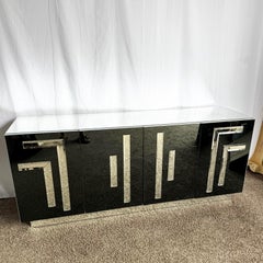 Vintage Art Deco Smoked Mirrored and Mirrored Credenza