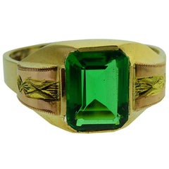 Vintage Art Deco Solid Gold Gent
s Ring, circa 1940s