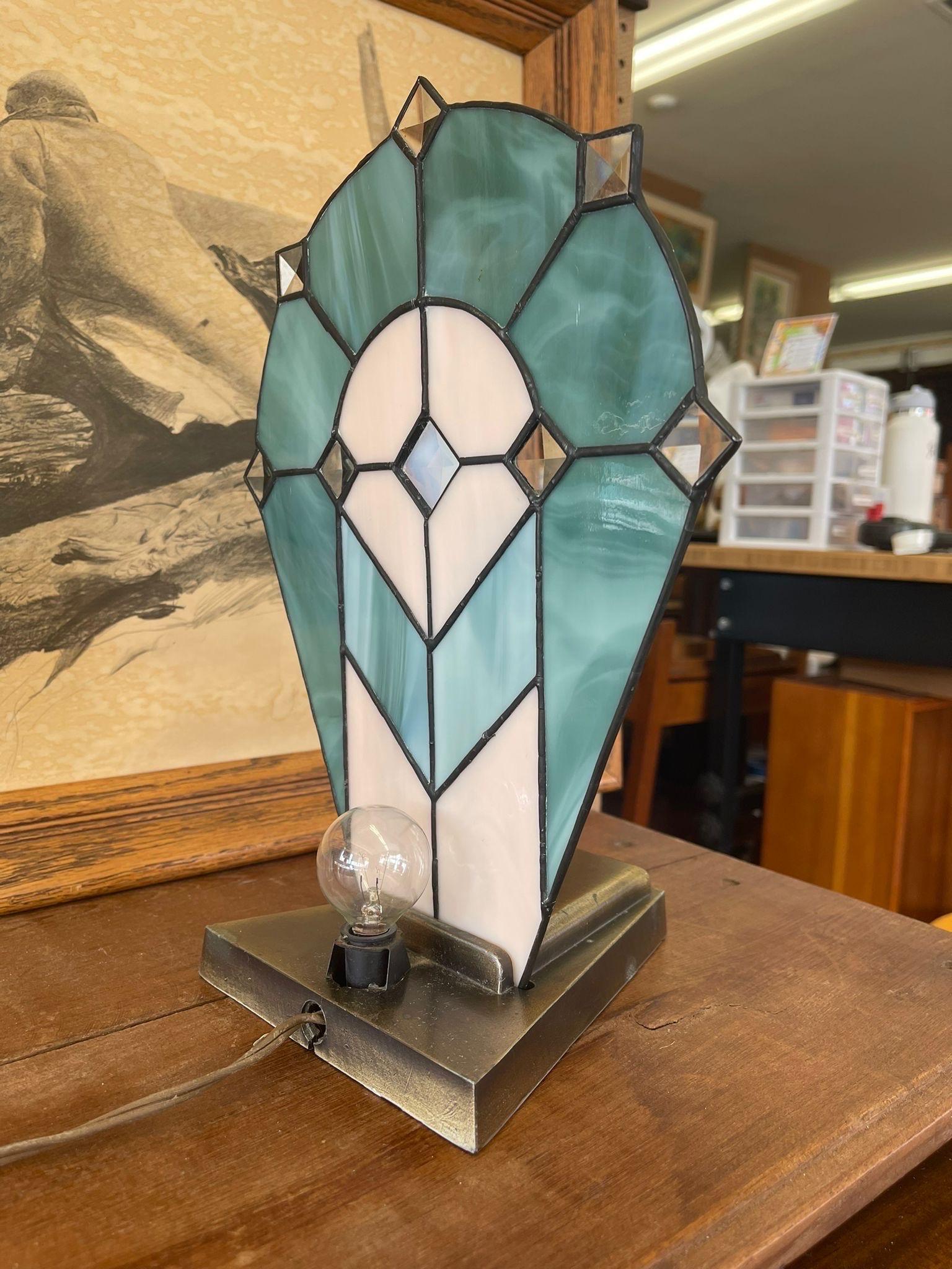 art deco stained glass lamp