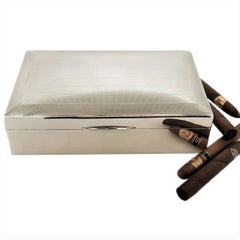 Vintage Art Deco Sterling Silver Cigar Box Cigarette Box, 1927